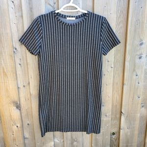 Pinstriped mini dress